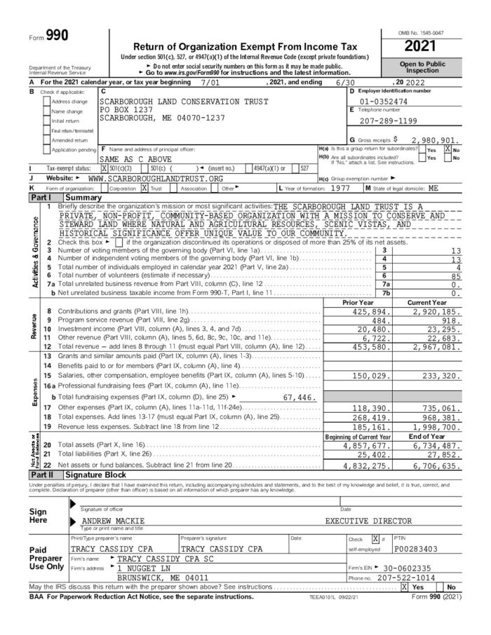 Client Copy Return for SLCT PUBLIC 6-30-22 (1) - Scarborough Land Trust