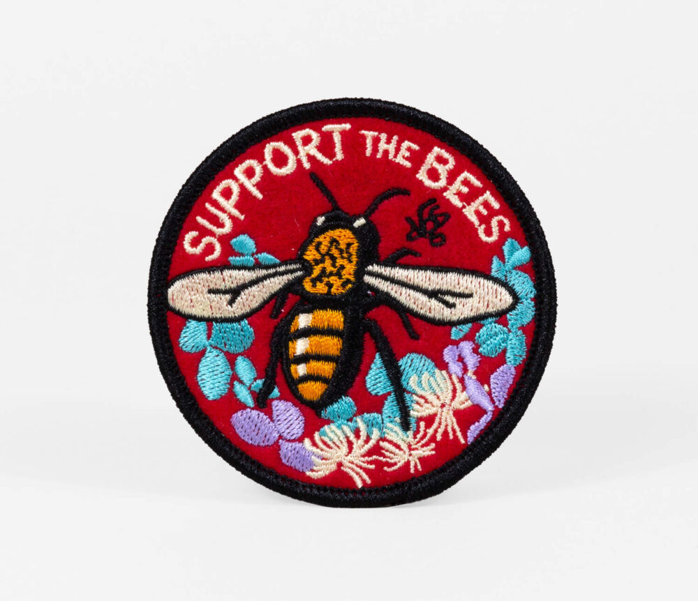 Support The Bees Embroidered Felt Patch