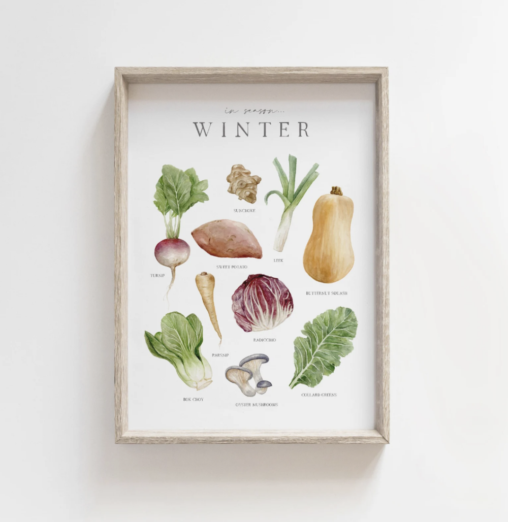 Winter Vegetable Watercolor Print