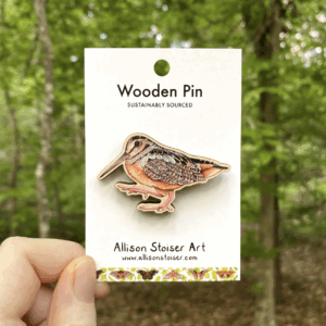 American Woodcock Wooden Pin