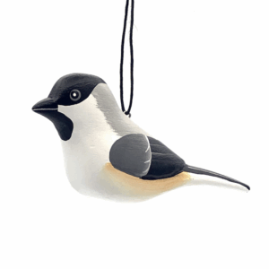 Black-capped chickadee balsa wood ornament