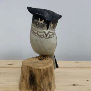 Wooden Owl Sculpture